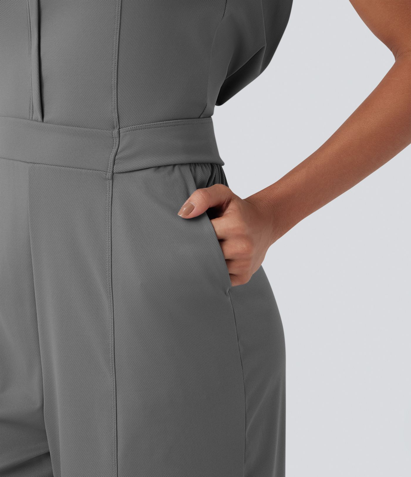 Mono de golf con cuello tipo "mock", sin mangas, media cremallera, de secado rápido y con bolsillos — Edición Easy Peezy — UPF40+