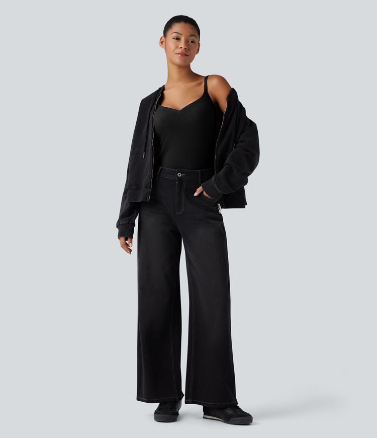 Top cami casual y térmico con copas moldeadas, efecto push-up y tirantes ajustables — copas D-F