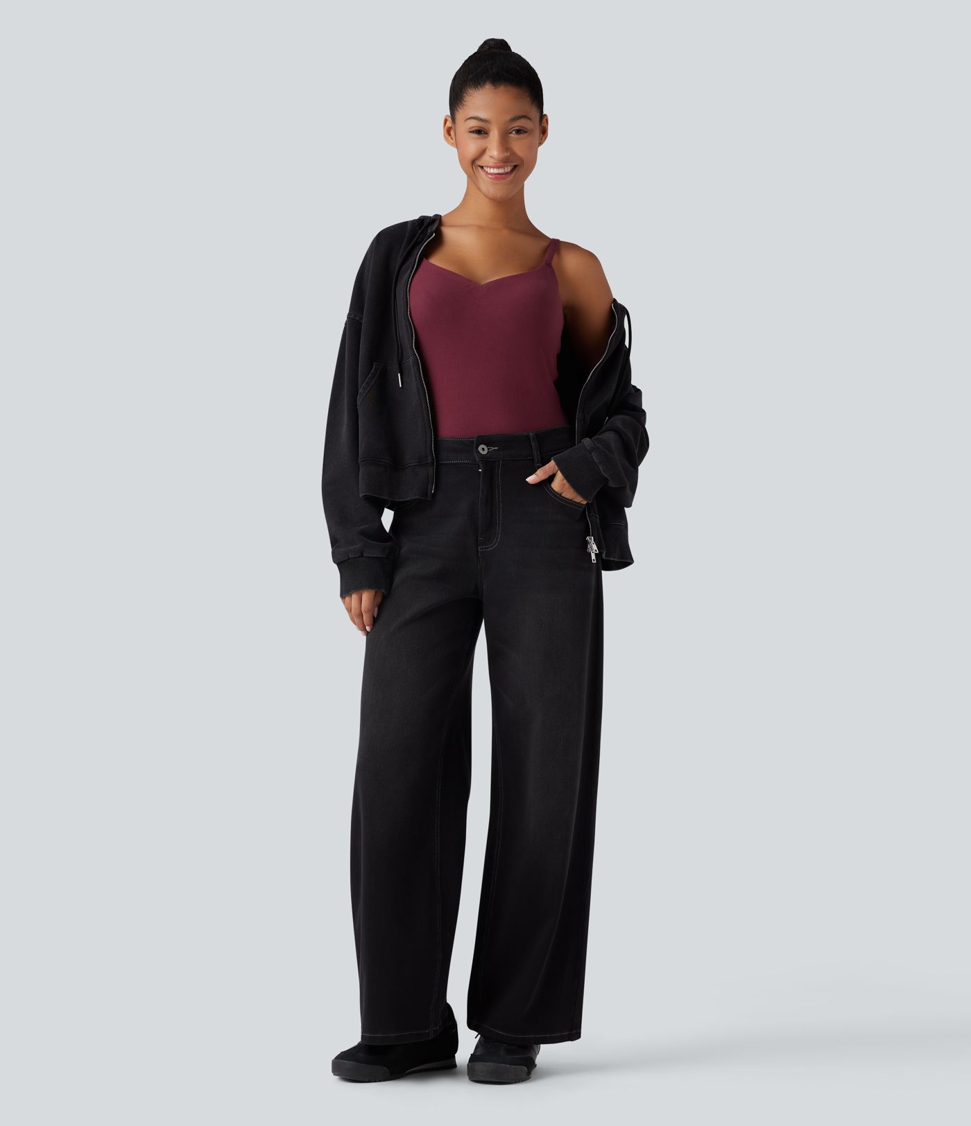 Halara HeatCore Molded Cups Push-Up Adjustable Straps Casual Warming Cami Top D-F Cups