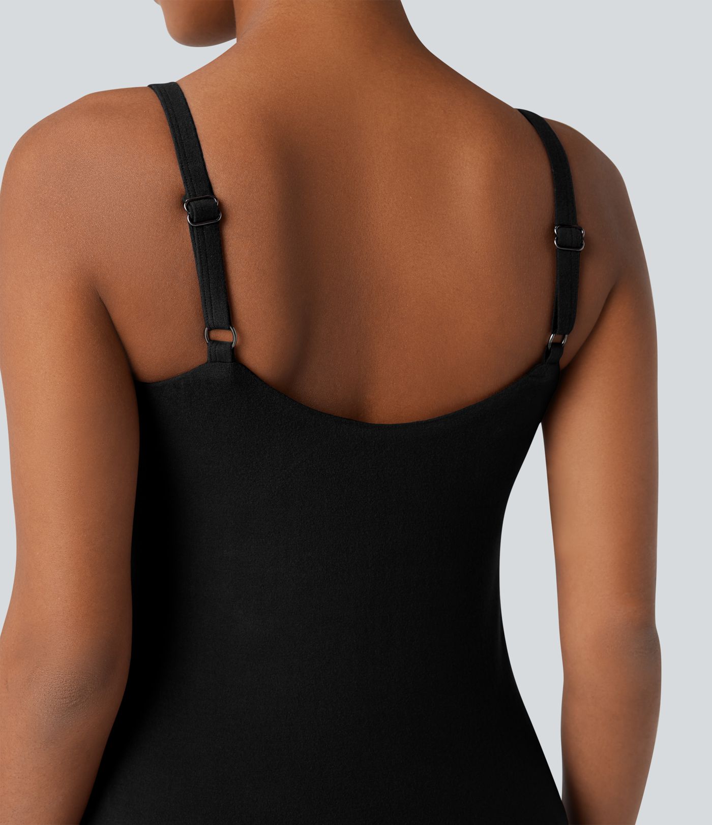 Top cami casual y térmico con copas moldeadas, efecto push-up y tirantes ajustables — copas D-F