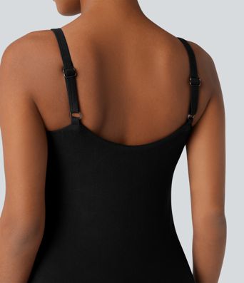 Top cami casual y térmico con copas moldeadas, efecto push-up y tirantes ajustables — copas D-F