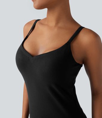 Top cami casual y térmico con copas moldeadas, efecto push-up y tirantes ajustables — copas D-F