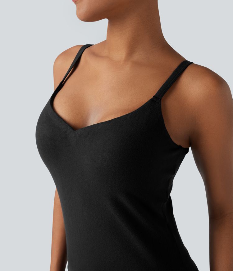 Top cami casual y térmico con copas moldeadas, efecto push-up y tirantes ajustables — copas D-F