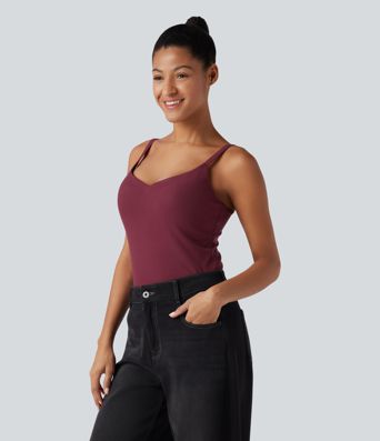 Halara HeatCore Molded Cups Push-Up Adjustable Straps Casual Warming Cami Top D-F Cups