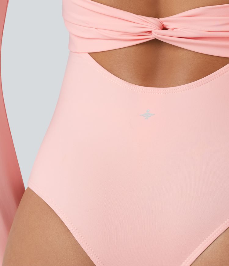 Twisted Backless Sweetheart Neck Long Sleeve Dance Bodysuit