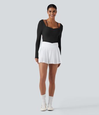 Twisted Backless Sweetheart Neck Long Sleeve Dance Bodysuit