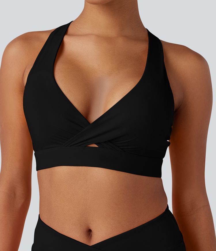 Land to Water krossbandað baklaust bikinítoppur með stillanlegri spennu