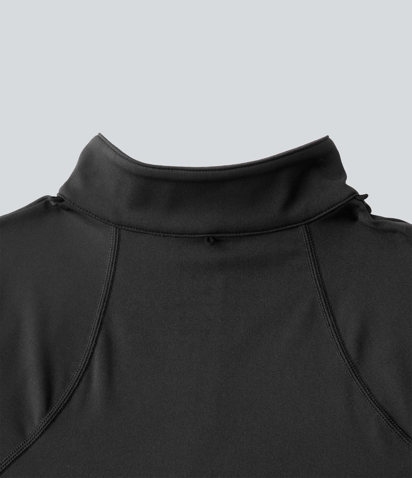 3-in-1 Stand Collar Casual Cropped Stretchy Puffer Jacket & Thumb Holes Curved Hem Jacket with Pocket