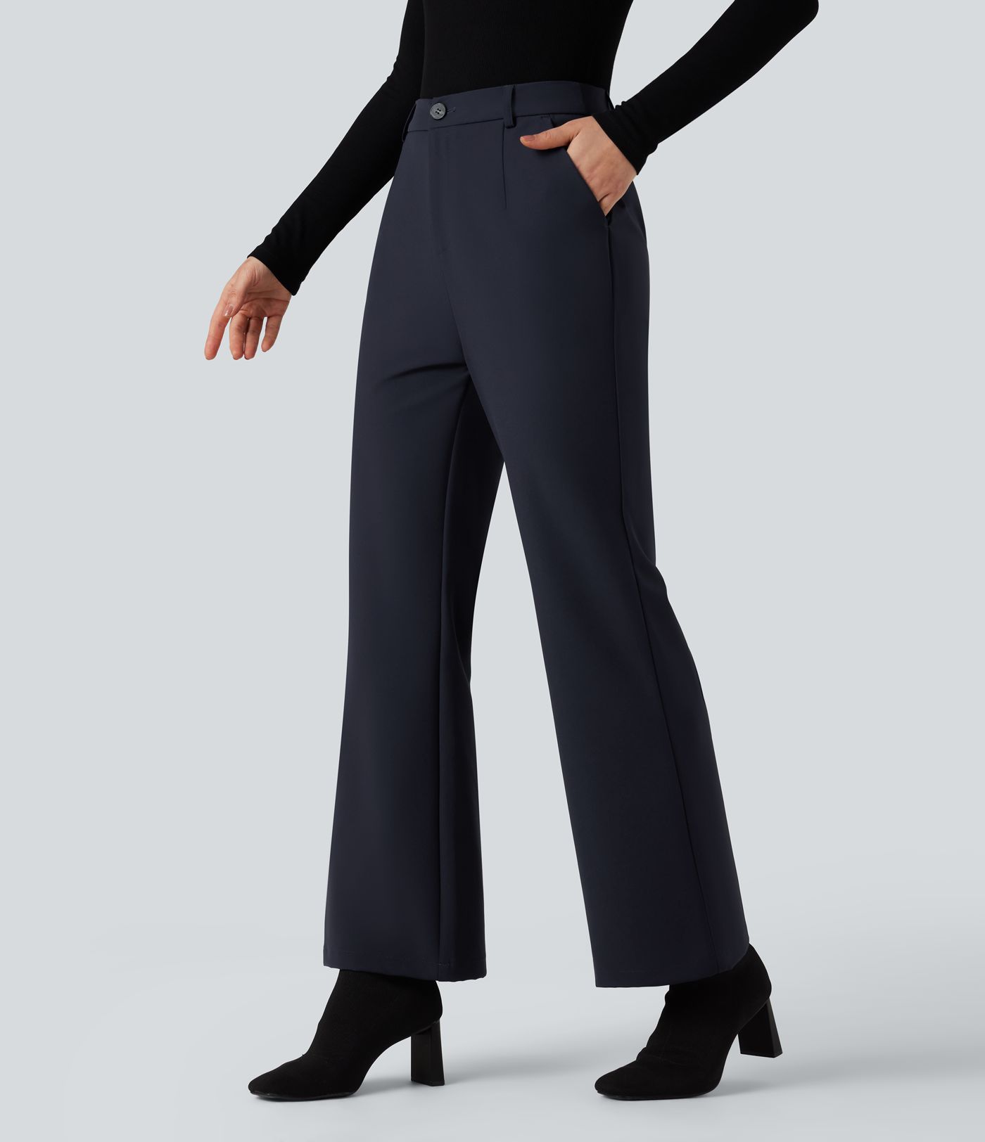 High Waisted Work Bootcut Pants with Pockets