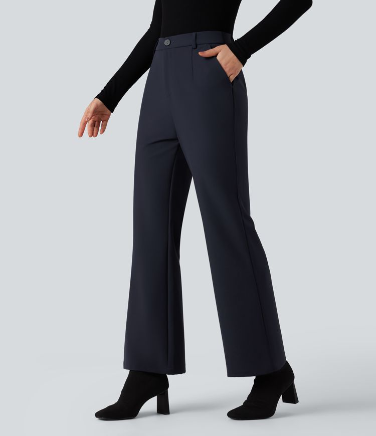 High Waisted Work Bootcut Pants with Pockets