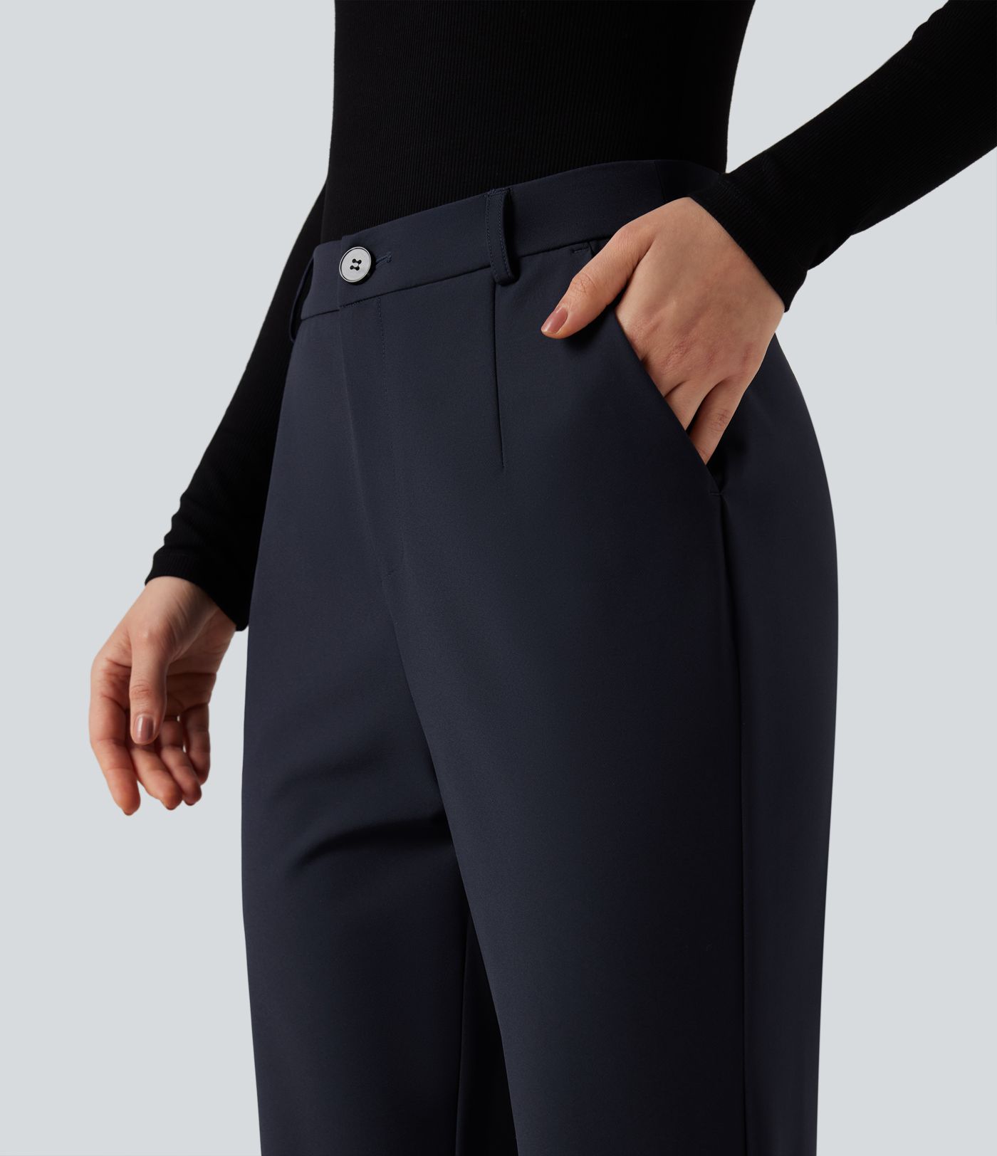 High Waisted Work Bootcut Pants with Pockets