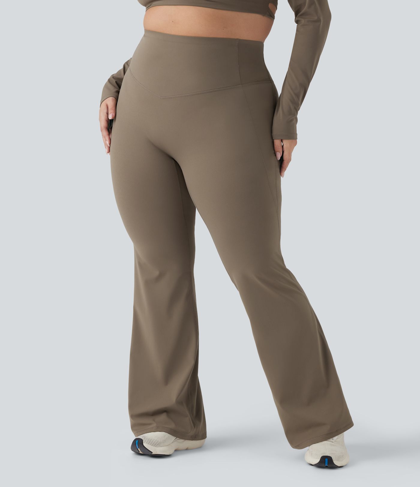 Halara UltraSculpt™ High Waisted Tummy Control Shaping Yoga Flare Plus Size Leggings