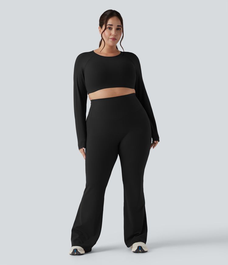 Halara UltraSculpt™ High Waisted Tummy Control Shaping Yoga Flare Plus Size Leggings