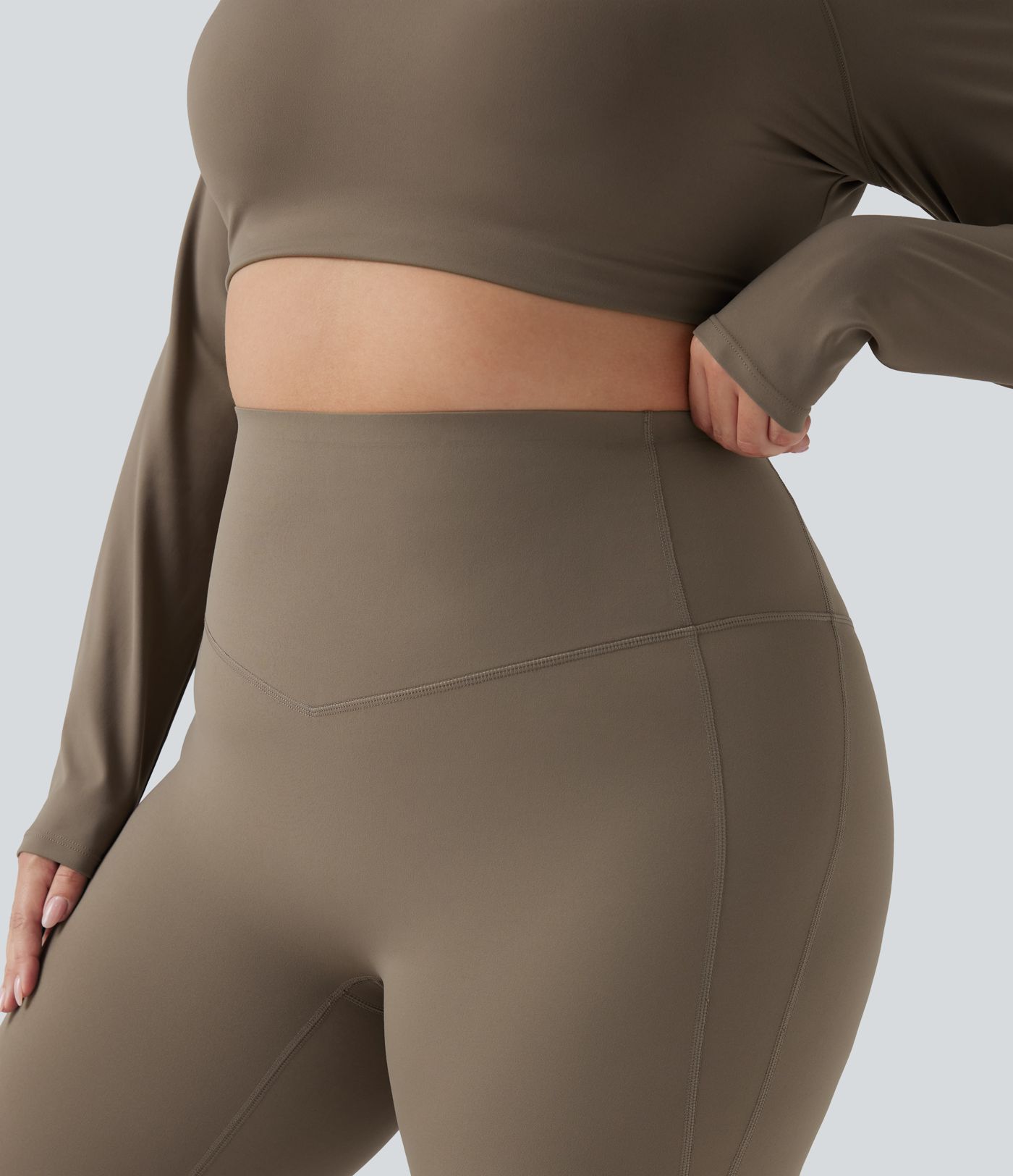 Halara UltraSculpt™ High Waisted Tummy Control Shaping Yoga Flare Plus Size Leggings