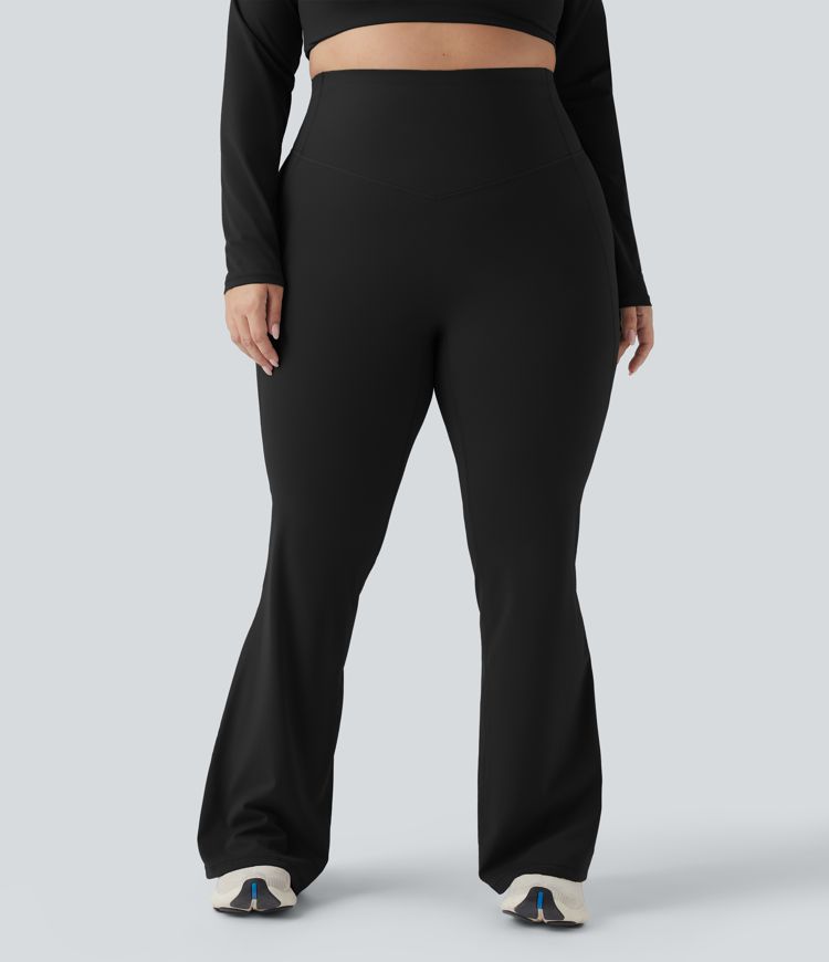 Halara UltraSculpt™ High Waisted Tummy Control Shaping Yoga Flare Plus Size Leggings