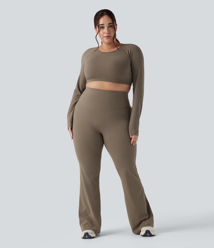 Halara UltraSculpt™ High Waisted Tummy Control Shaping Yoga Flare Plus Size Leggings