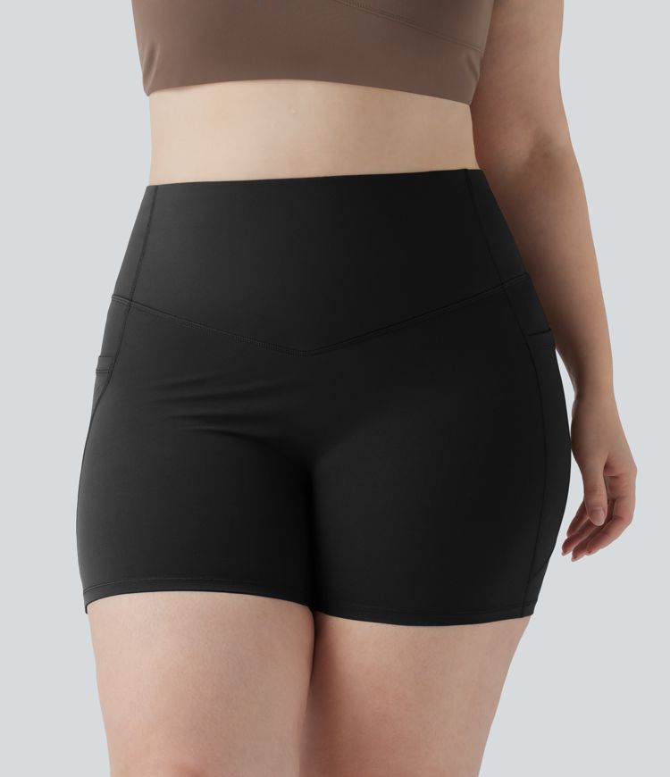 Halara UltraSculpt™ High Waisted Butt Lifting Tummy Control Shaping Training Plus Size Biker Shorts 5'' with Pockets Halara UltraSculpt™ High Waisted Butt Lifting Tummy Control Shaping Training Plus Size Biker Shorts 5'' with Pockets