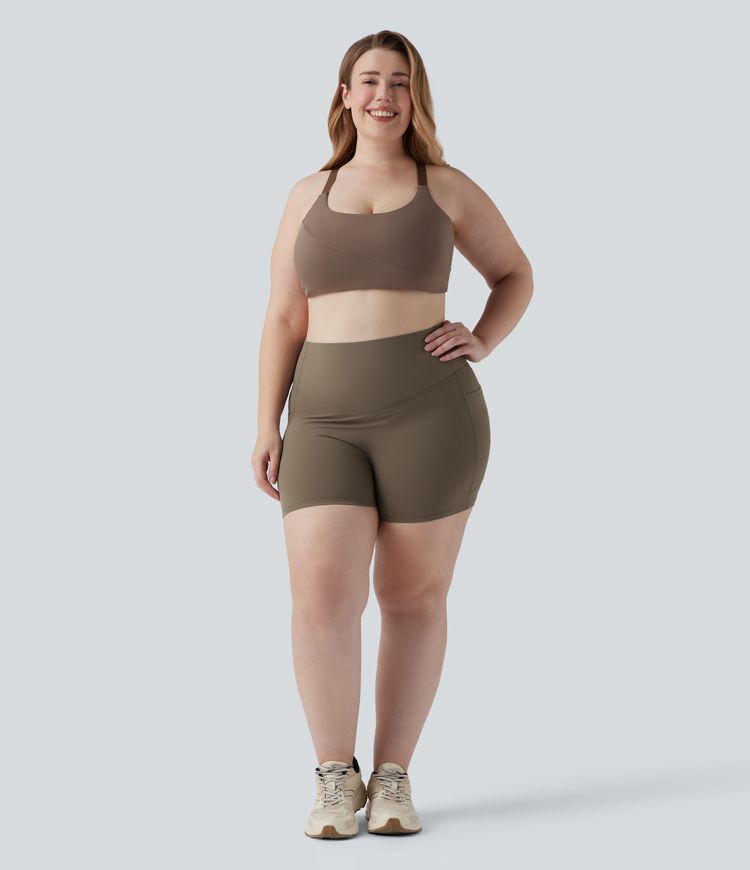 Halara UltraSculpt™ High Waisted Butt Lifting Tummy Control Shaping Training Plus Size Biker Shorts 5'' with Pockets