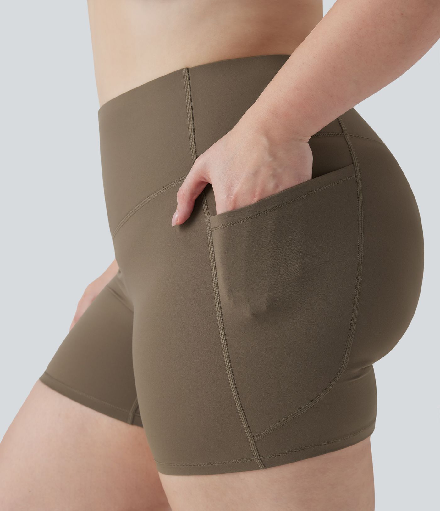 Halara UltraSculpt™ High Waisted Butt Lifting Tummy Control Shaping Training Plus Size Biker Shorts 5'' with Pockets