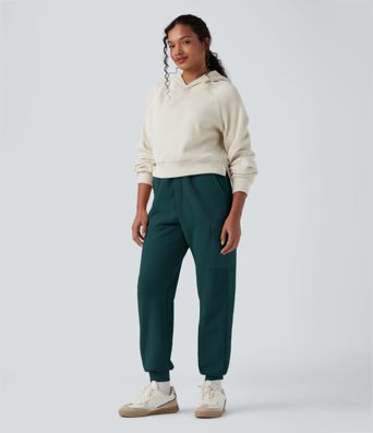 High Waisted Fleece Casual Joggers with Pockets