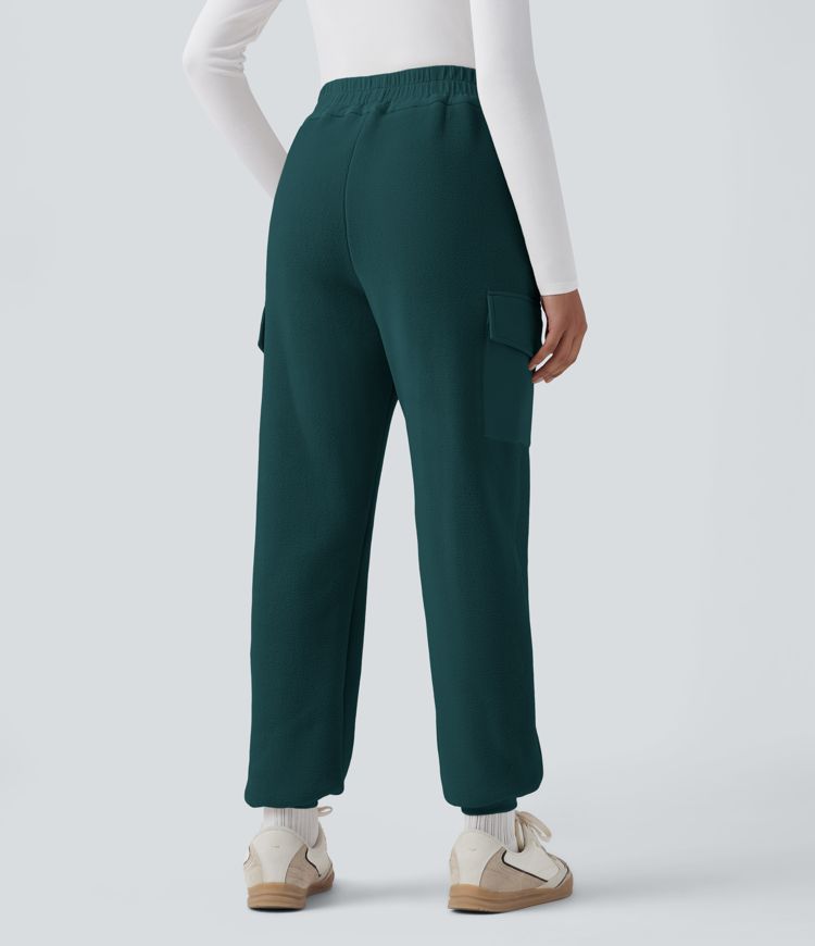 High Waisted Fleece Casual Joggers with Pockets