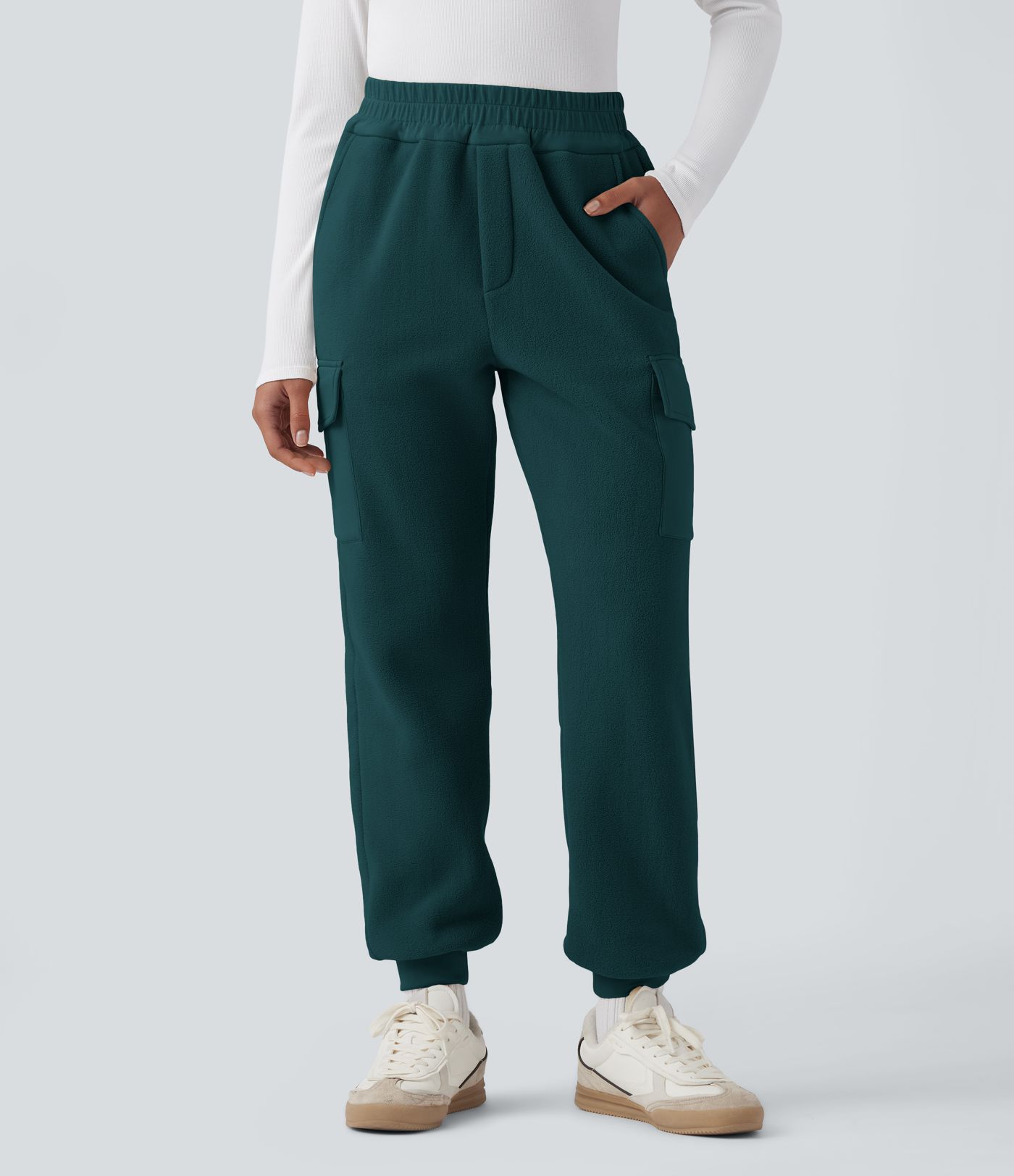 High Waisted Fleece Casual Joggers with Pockets