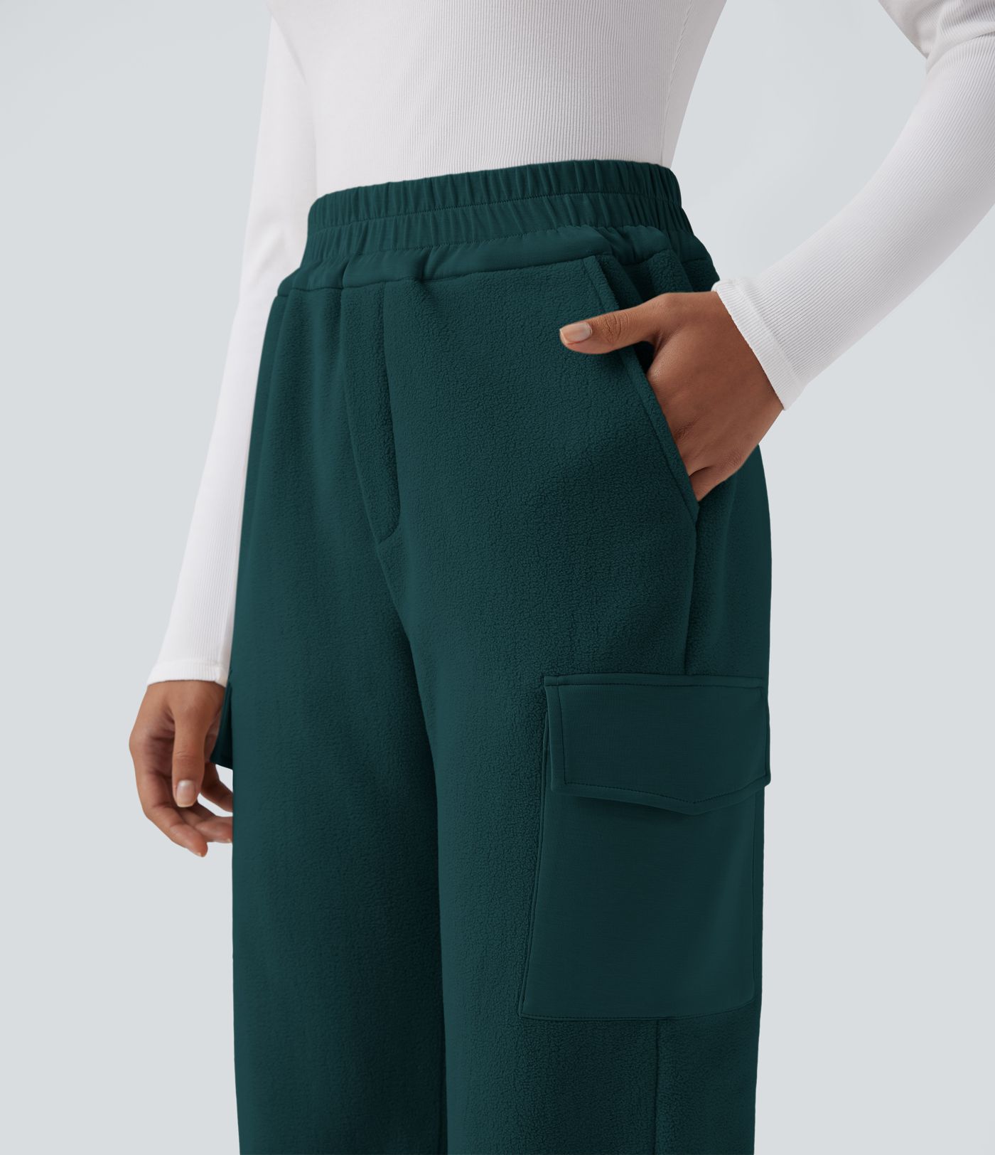 High Waisted Fleece Casual Joggers with Pockets