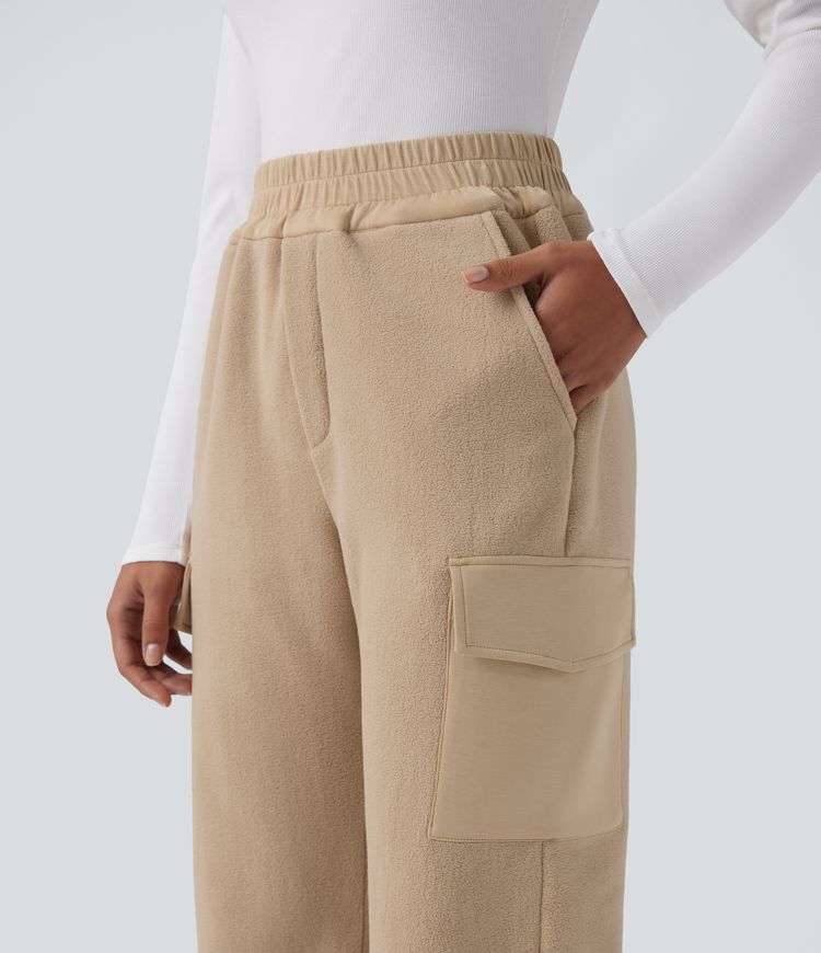 High Waisted Fleece Casual Joggers with Pockets