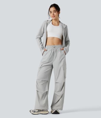 Pantalon cargo randonnée avec mi-haute à cordon, coupe droite, avec poches - UPF40+