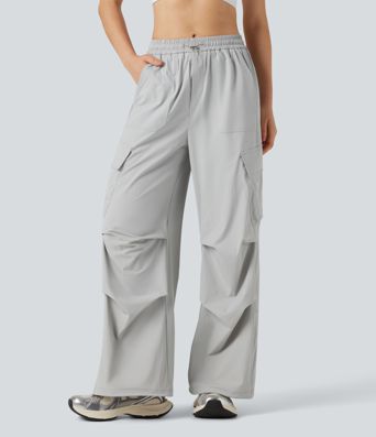 Pantalon cargo randonnée avec mi-haute à cordon, coupe droite, avec poches - UPF40+