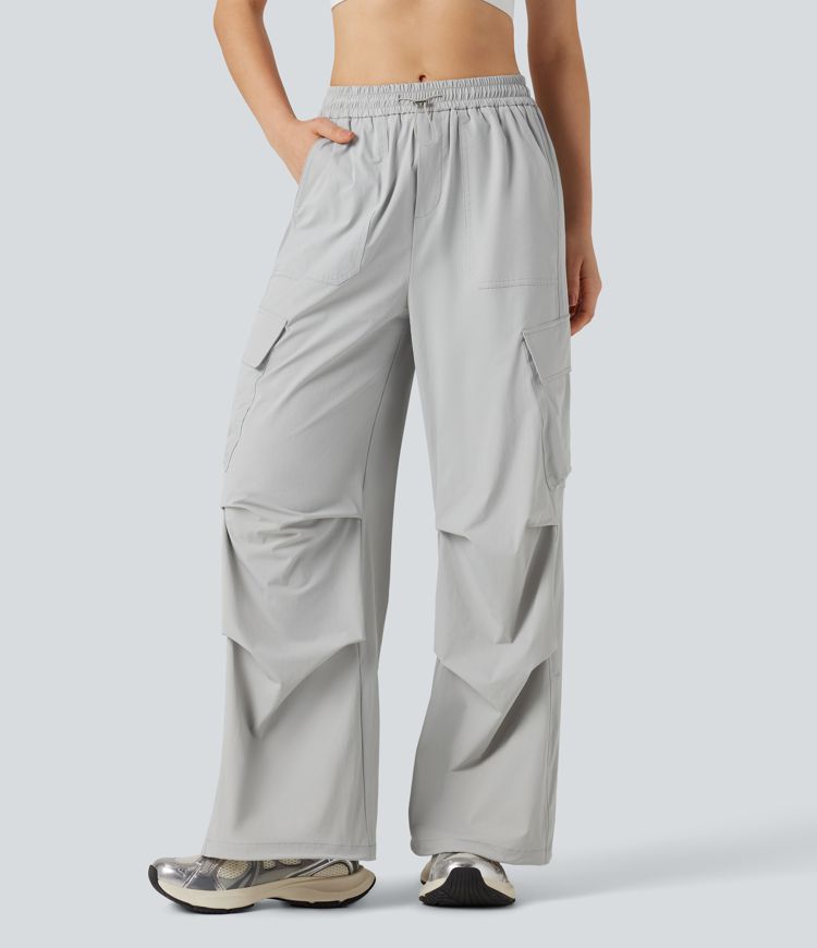 Pantalon cargo randonnée avec mi-haute à cordon, coupe droite, avec poches - UPF40+