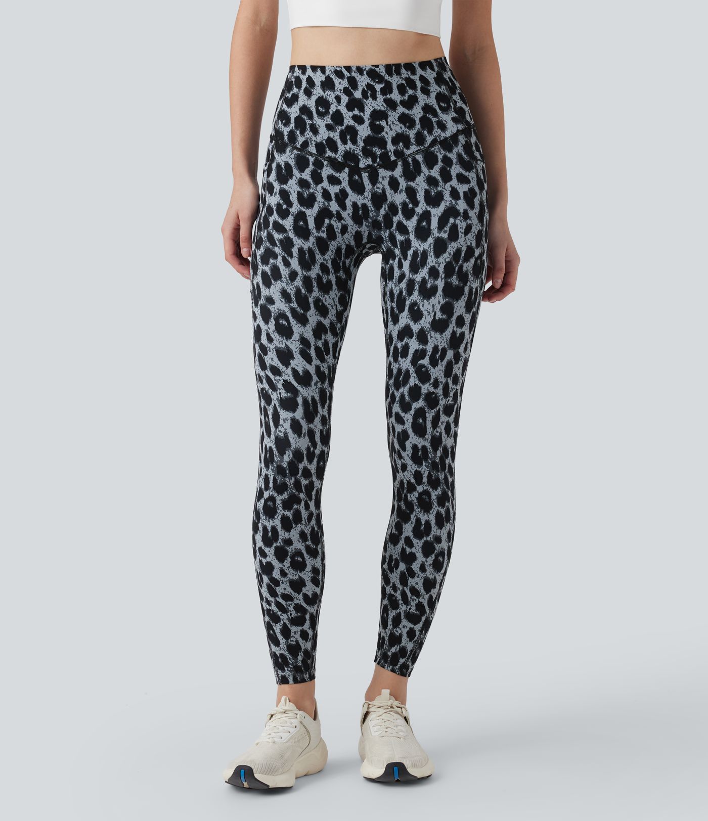 Halara UltraSculpt™ leggings da yoga SoCinched a vita alta, stampa leopardata, modellanti per l'addome, con tasche