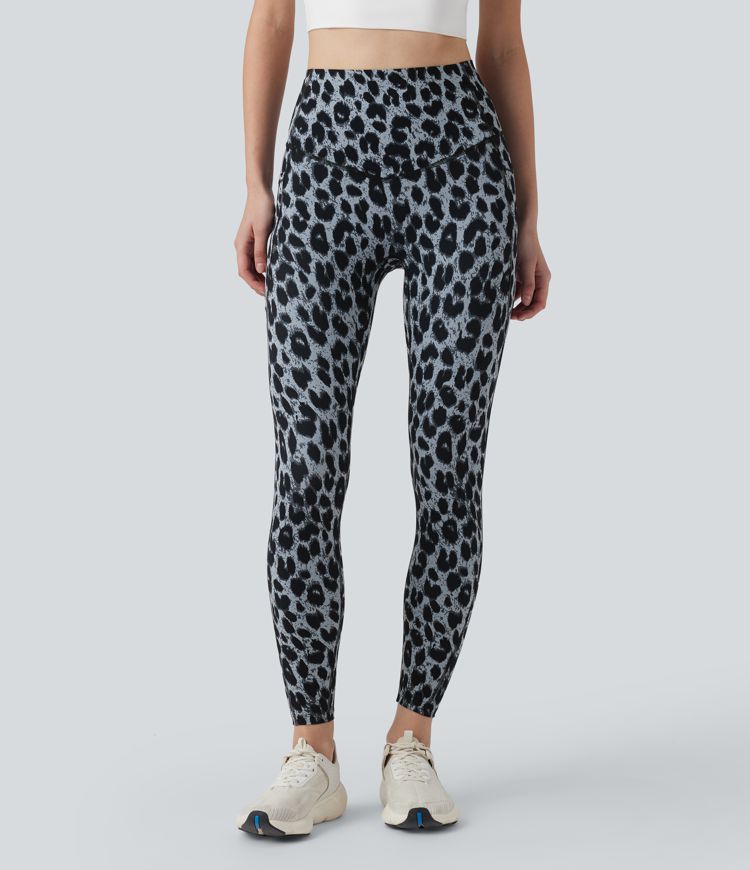 Halara UltraSculpt™ leggings da yoga SoCinched a vita alta, stampa leopardata, modellanti per l'addome, con tasche