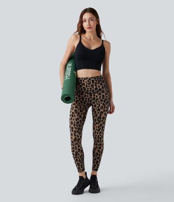 Halara UltraSculpt™ Leopard Print High Waisted Tummy Control Yoga Leggings with Pockets