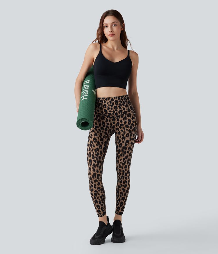 Halara UltraSculpt™ Leopard Print High Waisted Tummy Control Yoga Leggings with Pockets