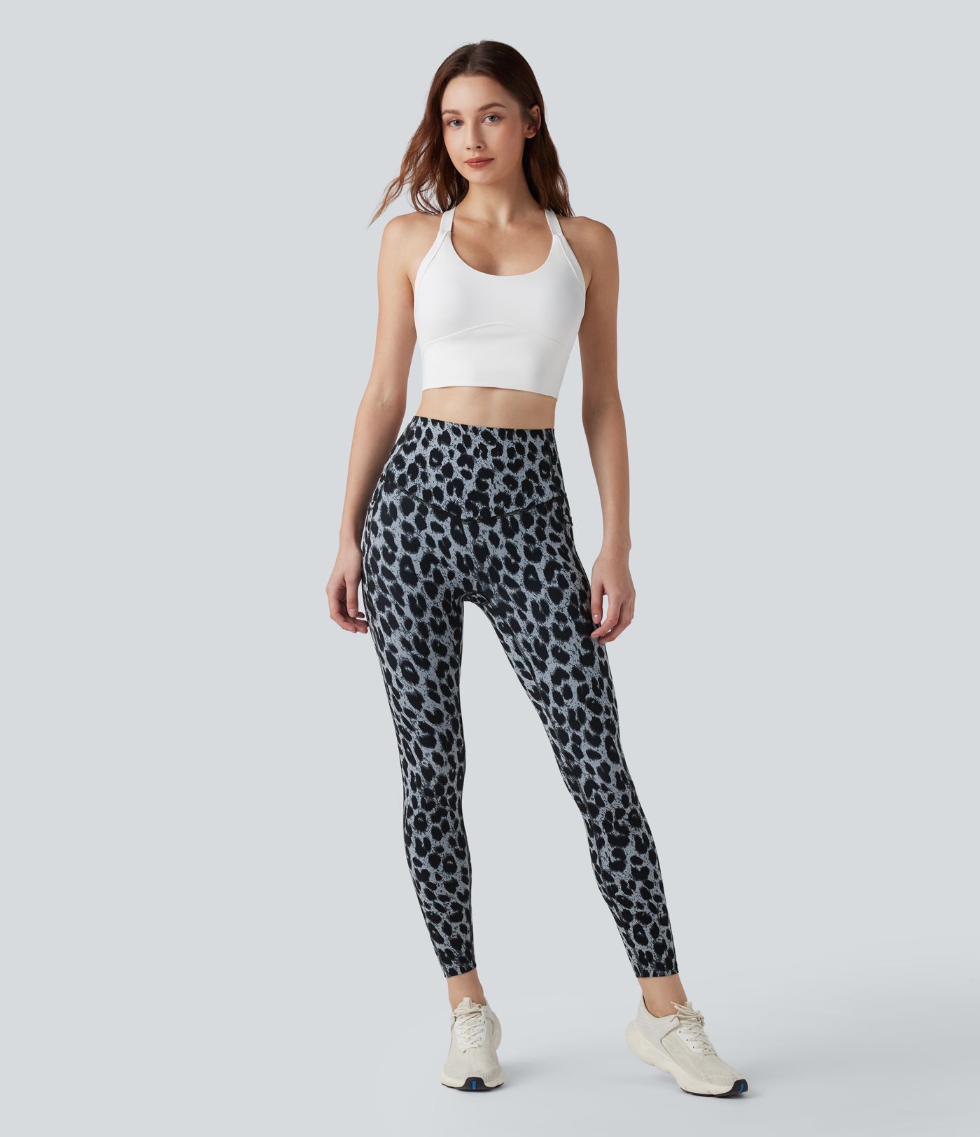 Halara UltraSculpt™ leggings da yoga SoCinched a vita alta, stampa leopardata, modellanti per l'addome, con tasche