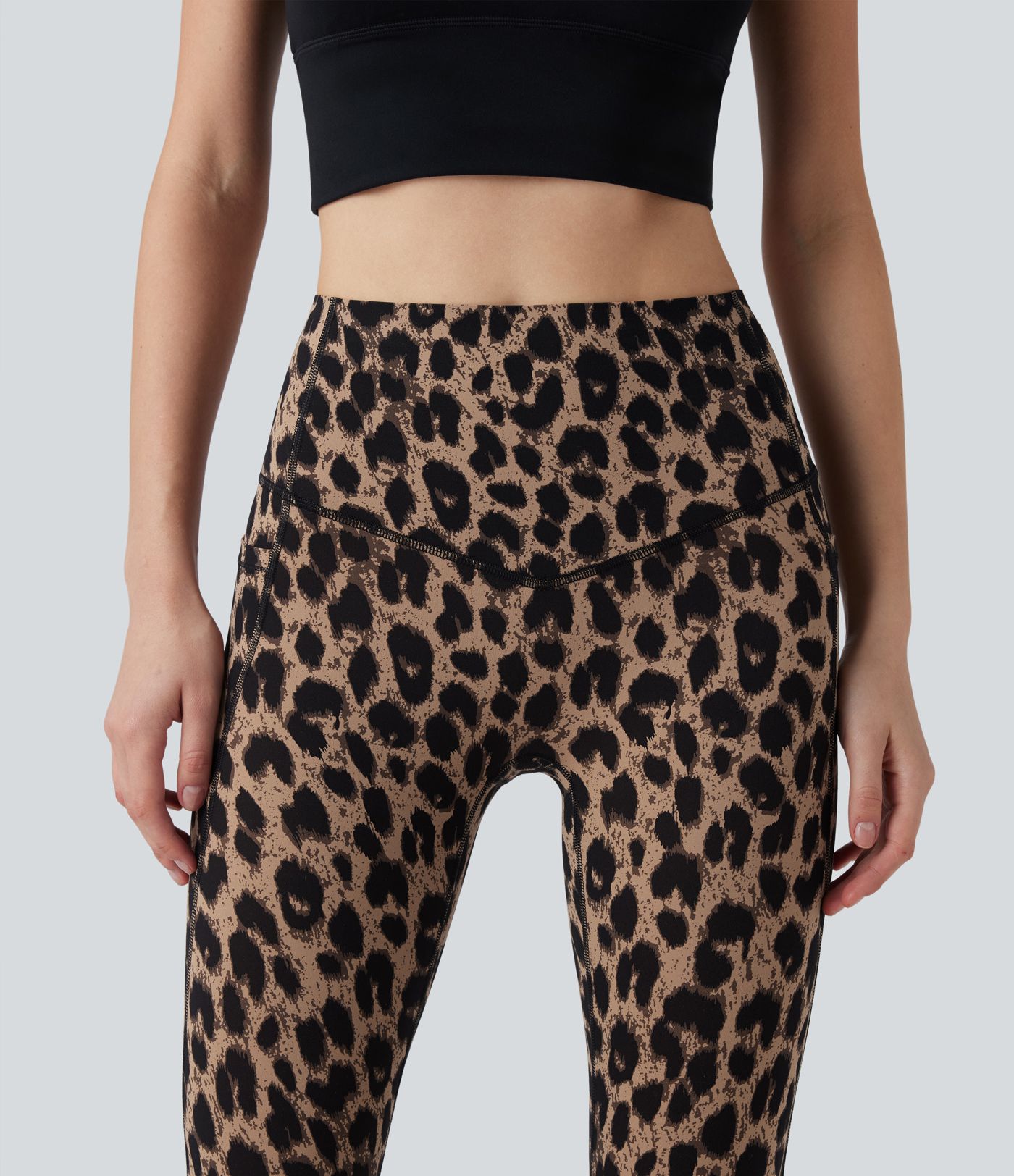 Halara UltraSculpt™ Leopard Print High Waisted Tummy Control Yoga Leggings with Pockets