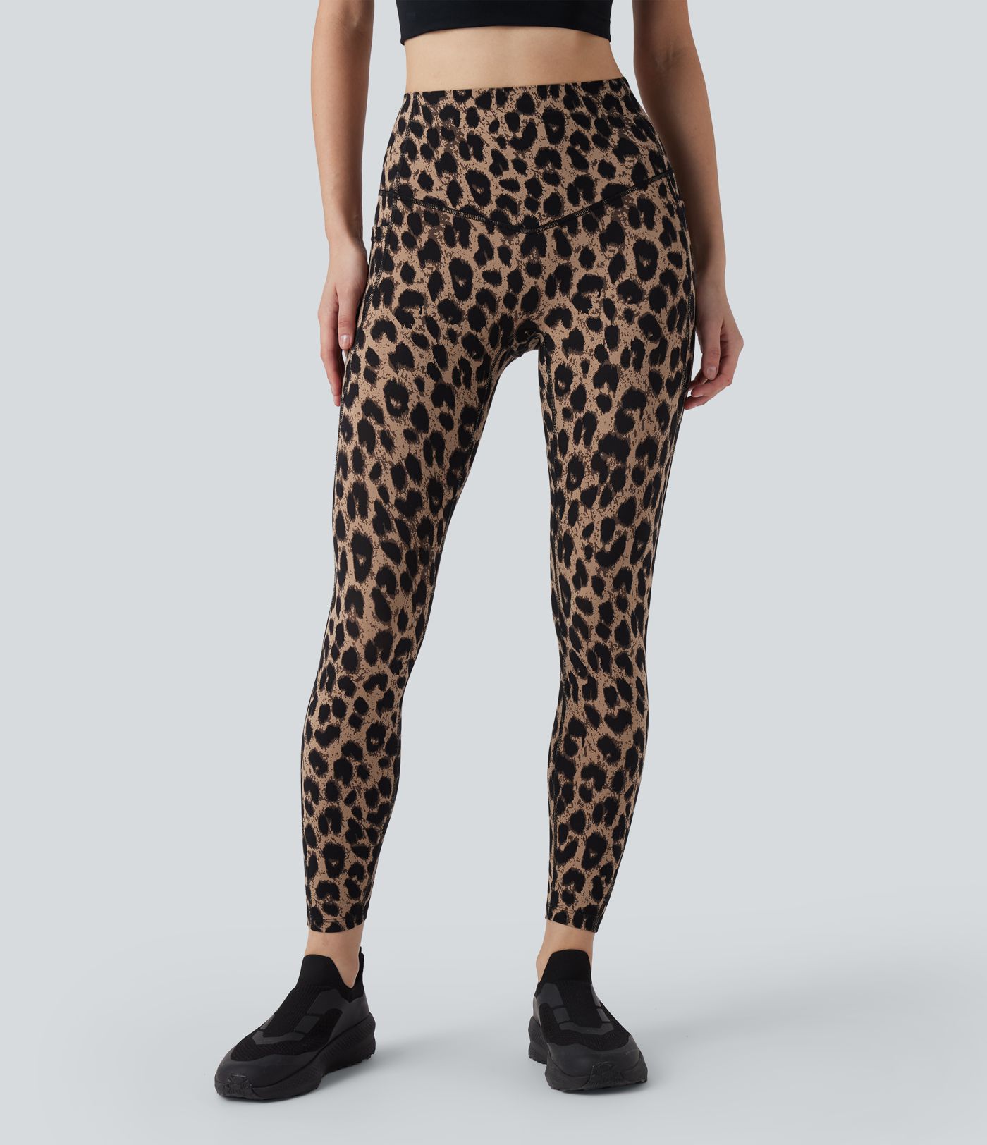 Halara UltraSculpt™ Leopard Print High Waisted Tummy Control Yoga Leggings with Pockets