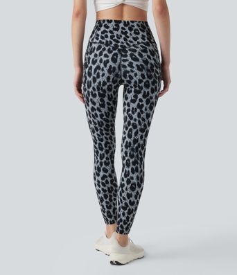Halara UltraSculpt™ leggings da yoga SoCinched a vita alta, stampa leopardata, modellanti per l'addome, con tasche