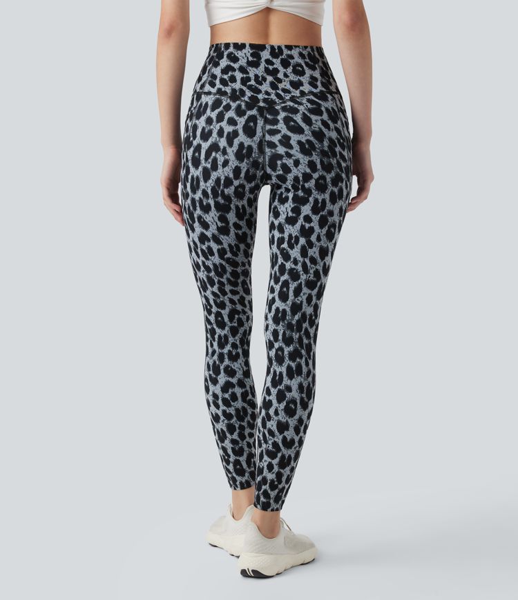 Halara UltraSculpt™ leggings da yoga SoCinched a vita alta, stampa leopardata, modellanti per l'addome, con tasche