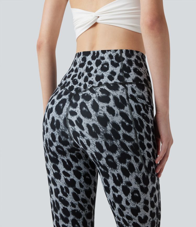 Halara UltraSculpt™ leggings da yoga SoCinched a vita alta, stampa leopardata, modellanti per l'addome, con tasche