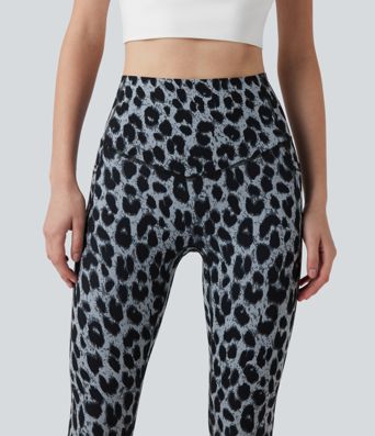 Halara UltraSculpt™ leggings da yoga SoCinched a vita alta, stampa leopardata, modellanti per l'addome, con tasche