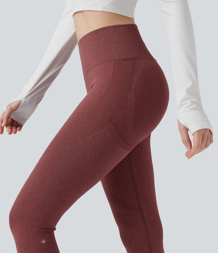 Seamless Flow High Waisted Tummy Control Butt Lifting Yoga 7/8 Leggings