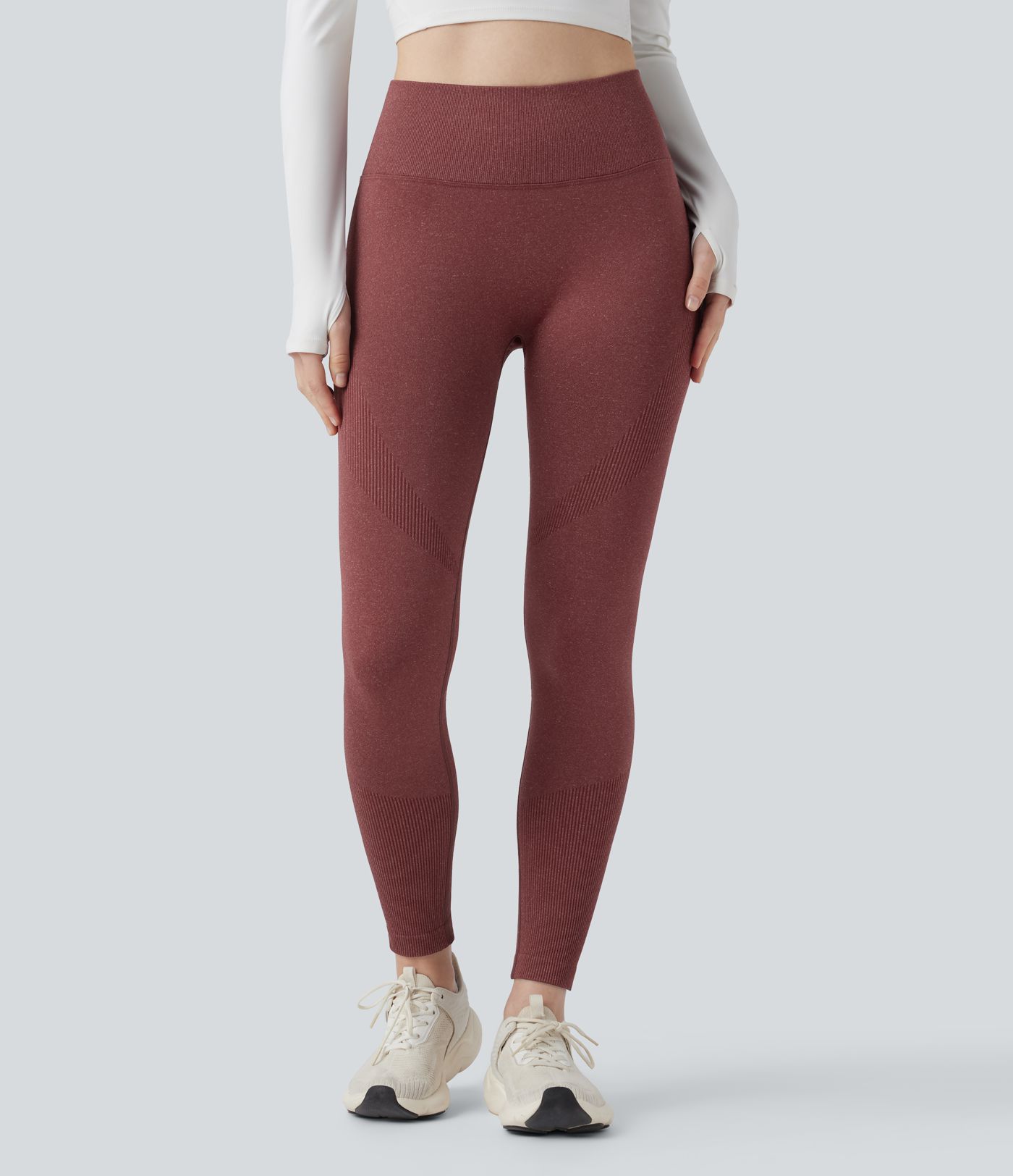 7/8-Yoga-Leggings mit hohem Bund, Bauchkontrolle und nahtlosem Flow - Po-Lifting