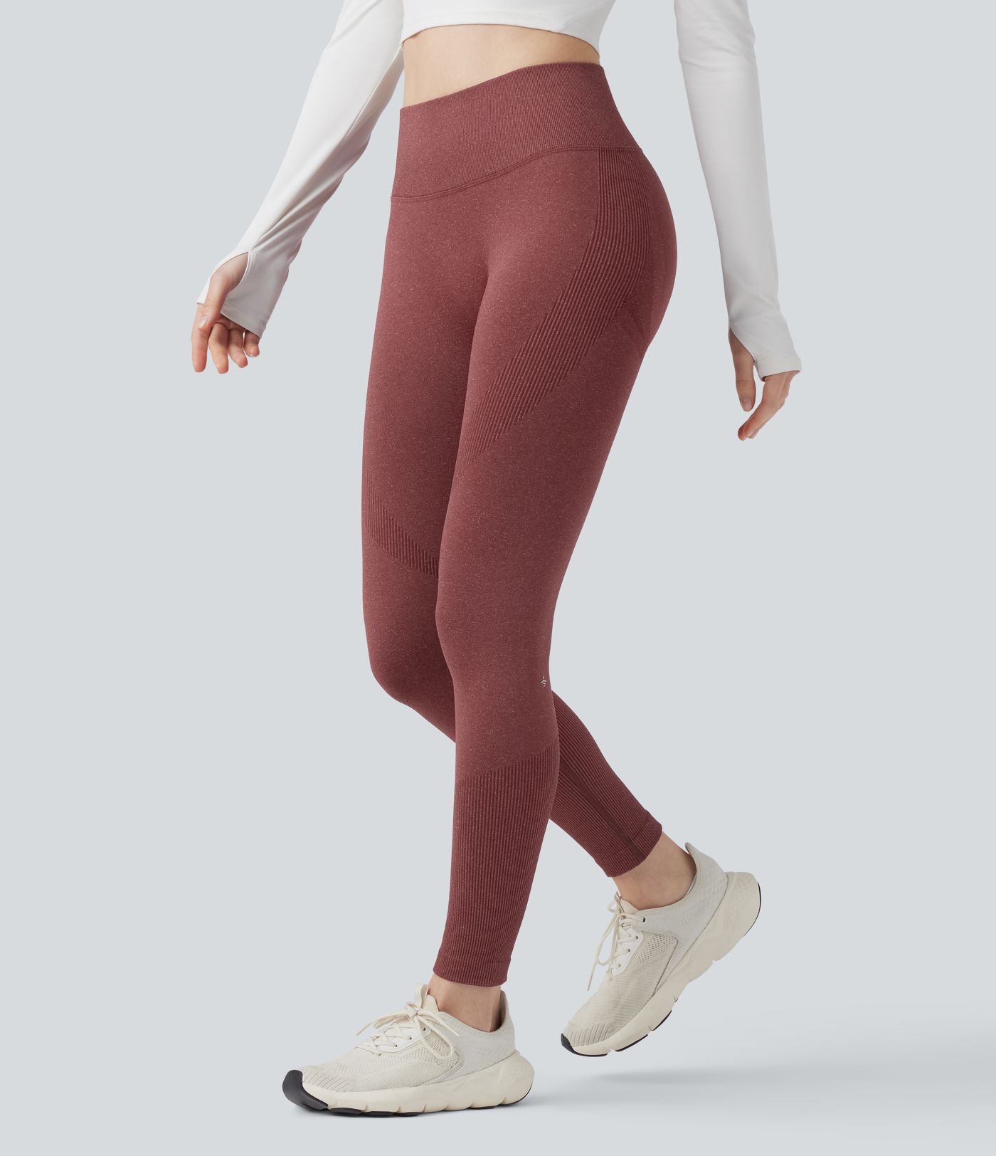 7/8-Yoga-Leggings mit hohem Bund, Bauchkontrolle und nahtlosem Flow - Po-Lifting