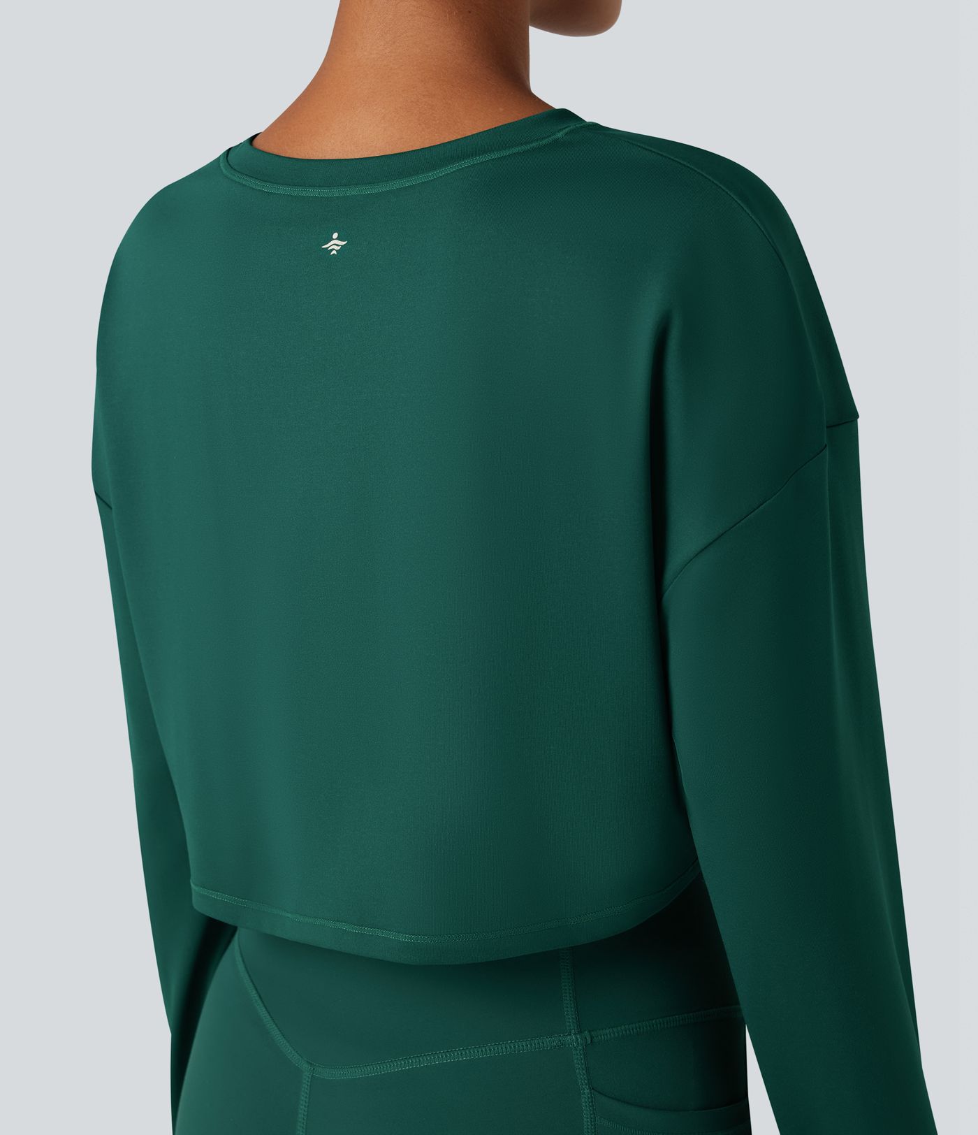Round Neck Long Sleeve Cropped Yoga Sports Top