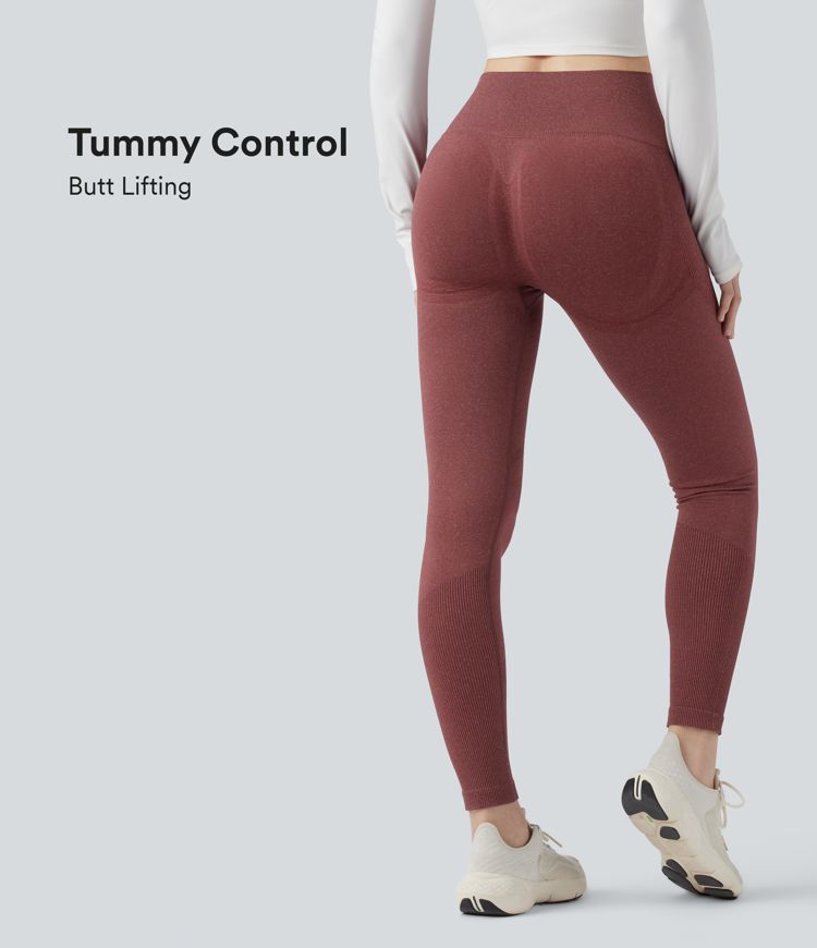 Seamless Flow High Waisted Tummy Control Butt Lifting Yoga 7/8 Leggings