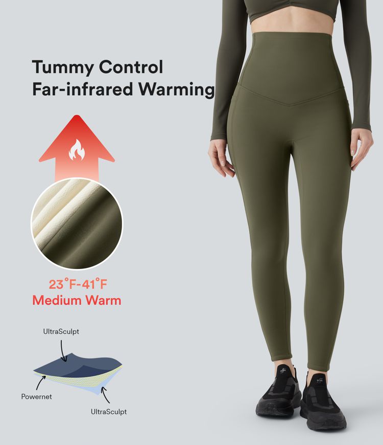 Halara UltraSculpt™ Extra Heat Ultra High-Waist Tummy Control Training Leggings with Pockets