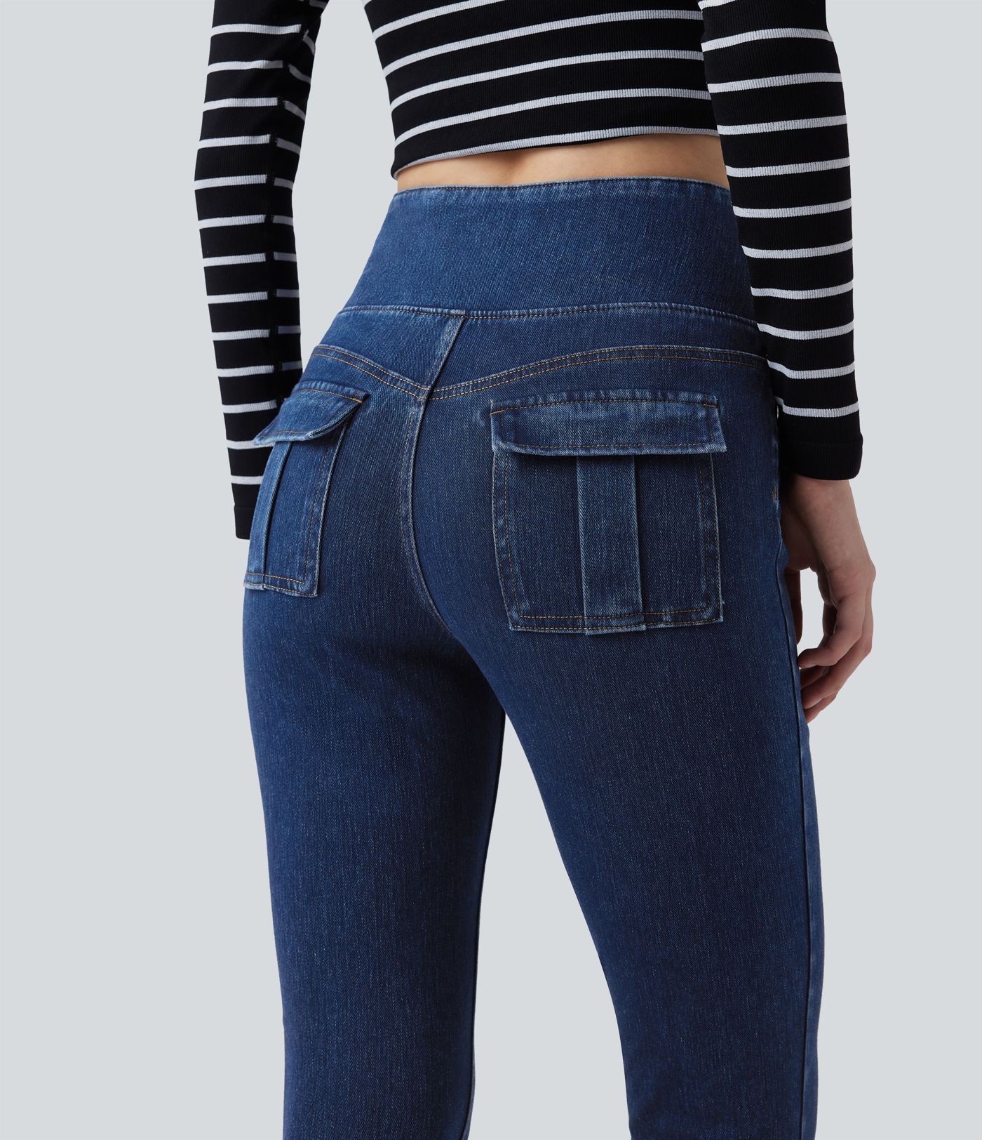 Halara Flex™ High Waisted Tummy Control Denim Casual Leggings with Pockets