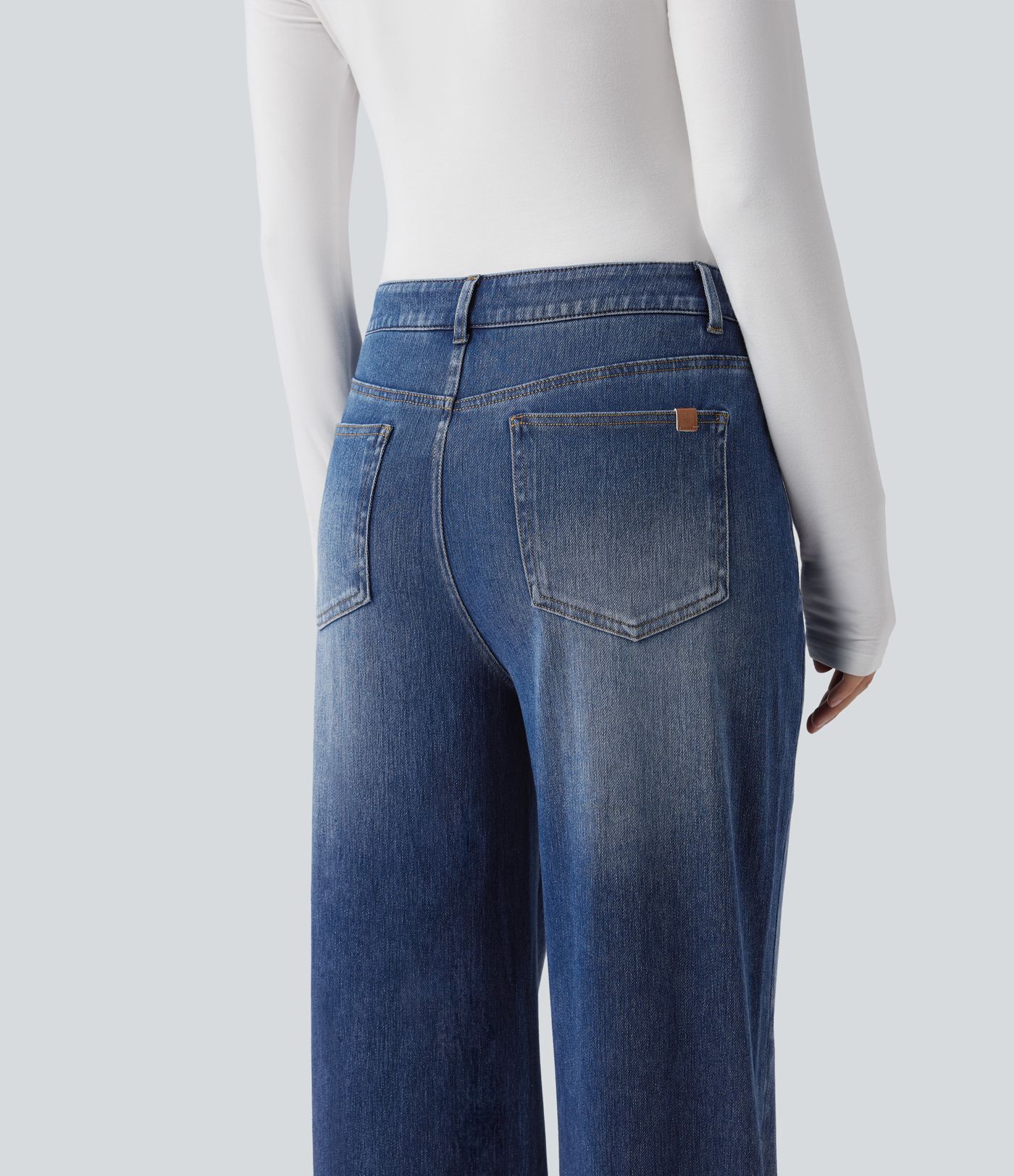 Halara Flex™ Mid Rise Straight Leg Casual Jeans with Pockets